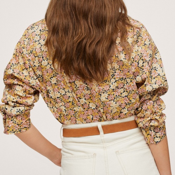 MNG Mango Cotton Floral Top size 6 - Picture 6 of 8